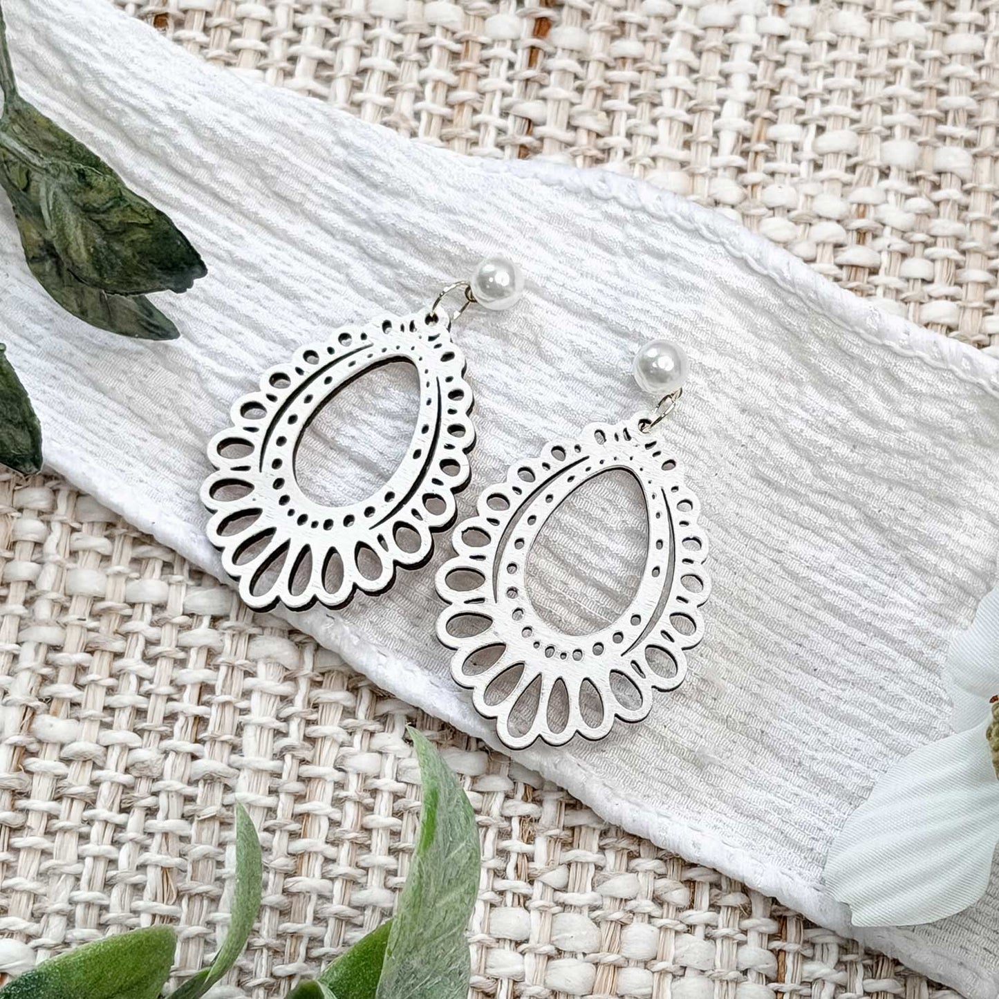 Layered Teardrop Lace Earrings - Glowforge