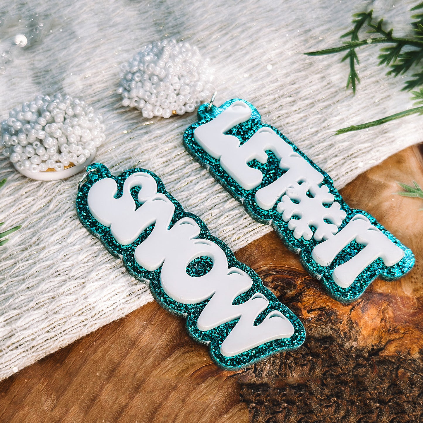 Let It Snow Layered Statement Earrings - Glowforge