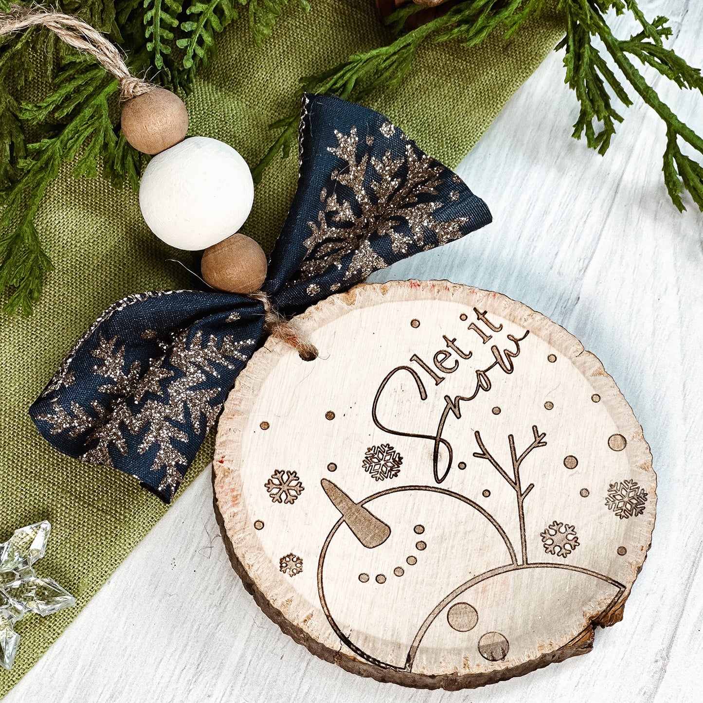 Let It Snow Winter Ornament - Glowforge