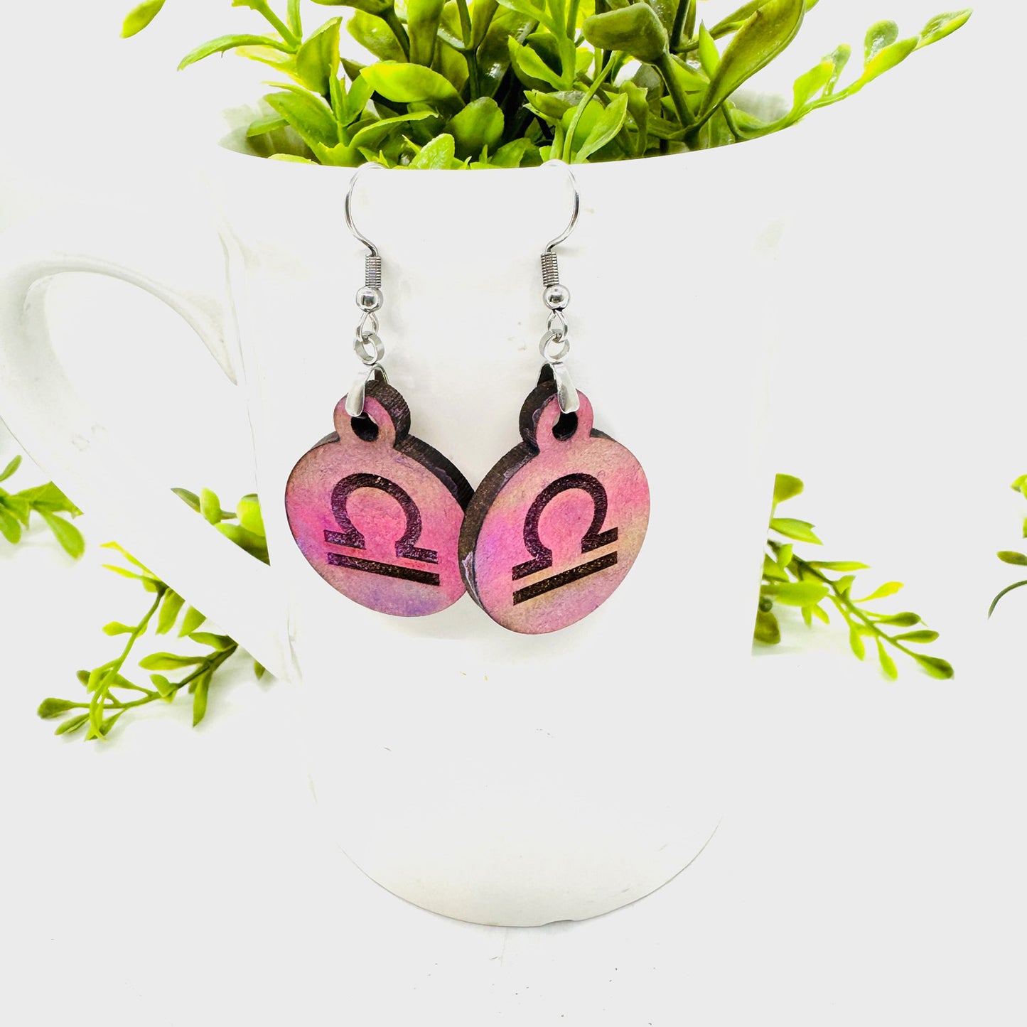 Libra Zodiac Astrology Dangle Earrings - Glowforge