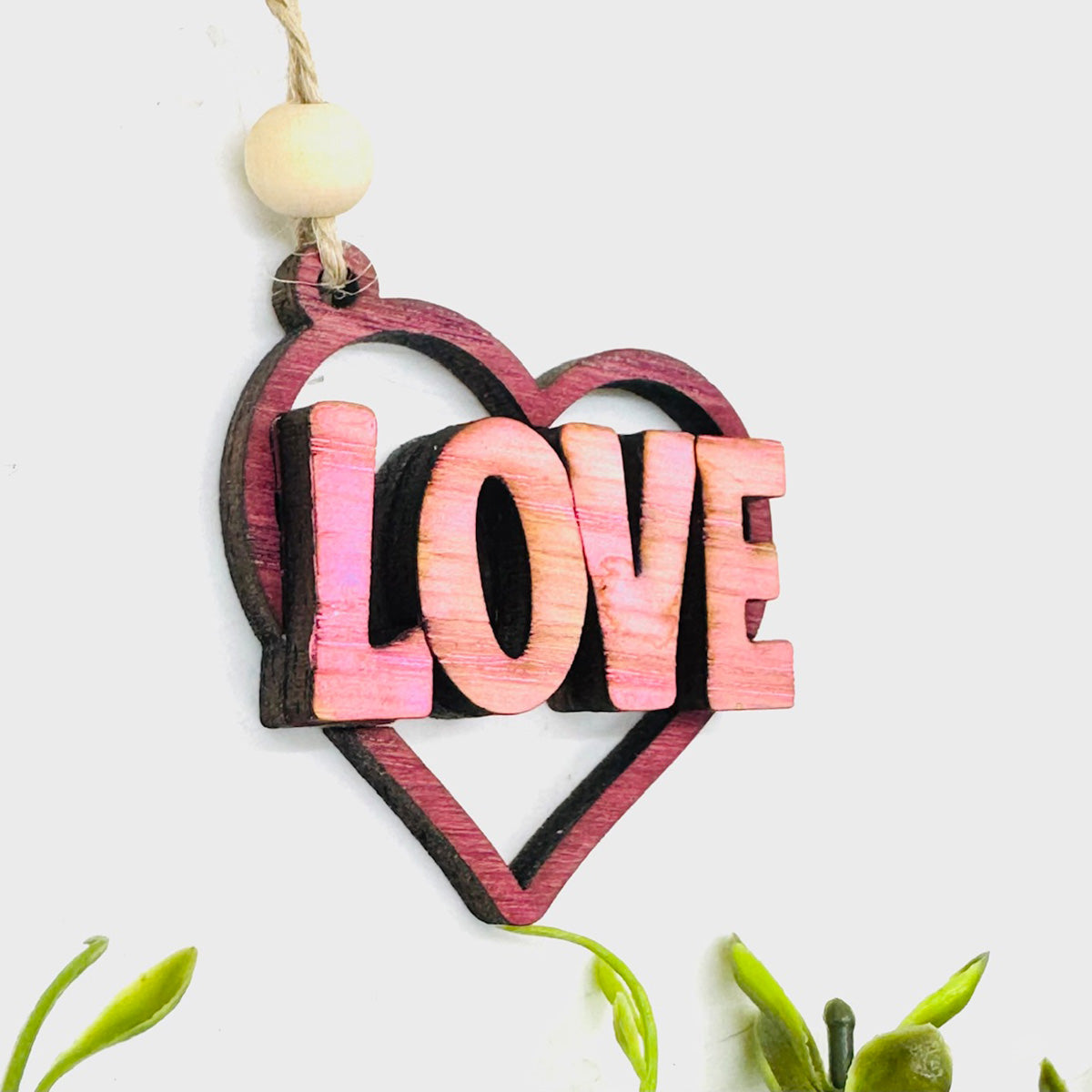 Love Heart Layered Car Charm - Glowforge