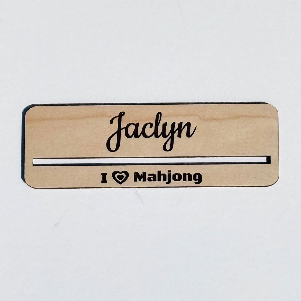 Mahjong Line Reader with Name and I Love Mahjong - Glowforge