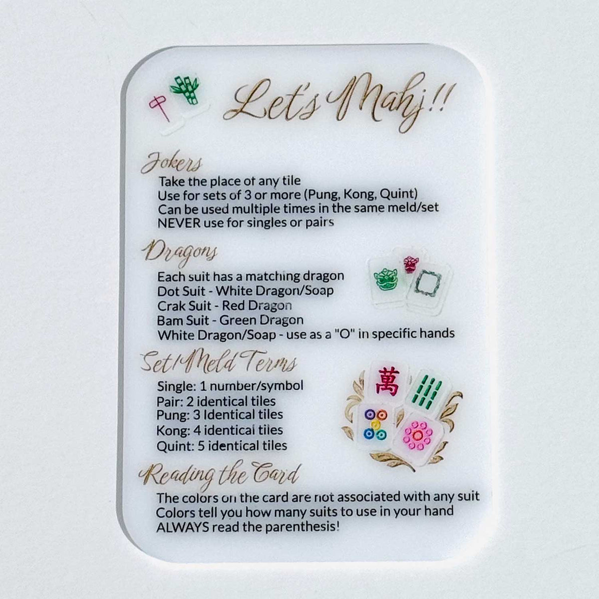 Mahjong Rules Tile Shuffler - Glowforge
