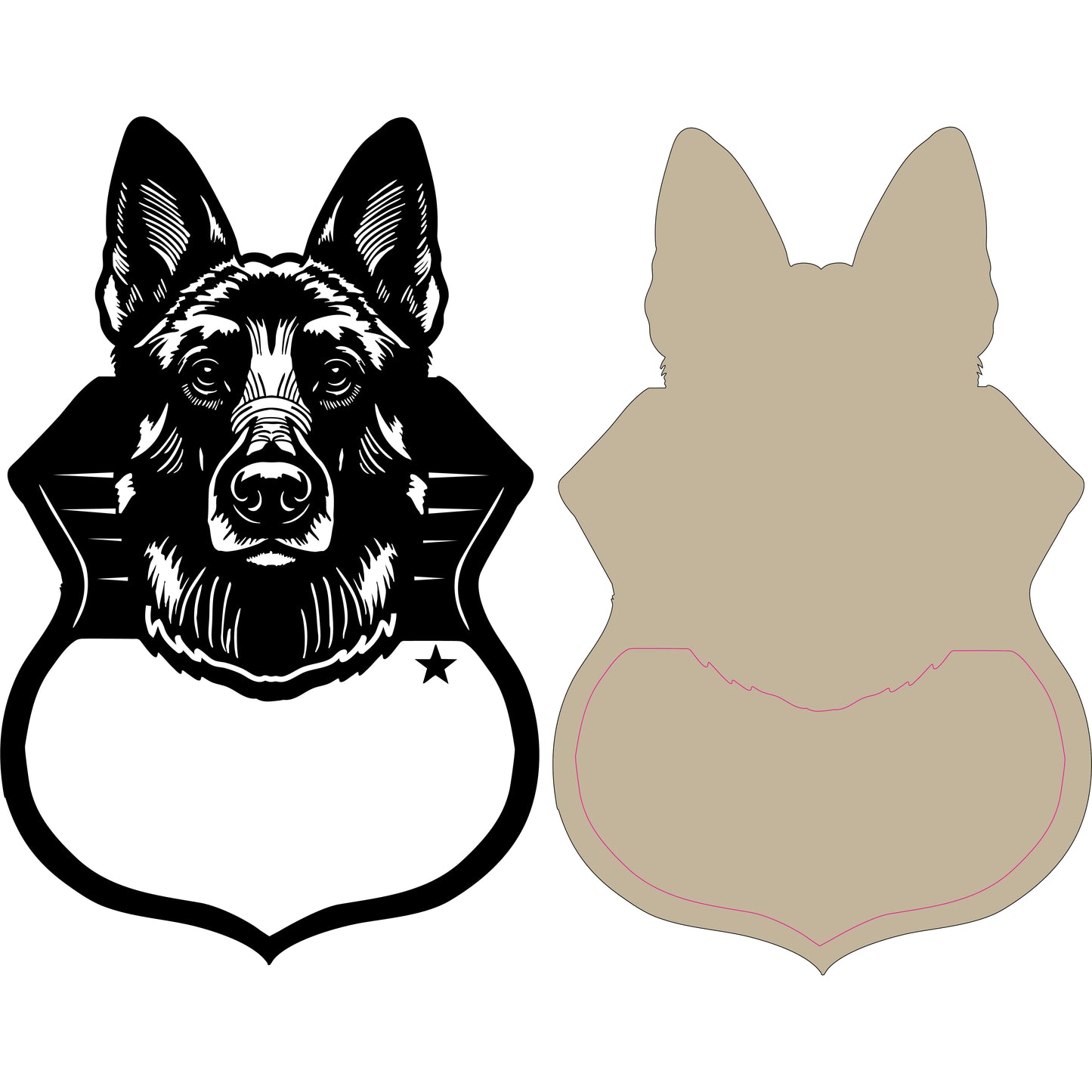 Customizable Malinois K9 Officer Plaque - Glowforge