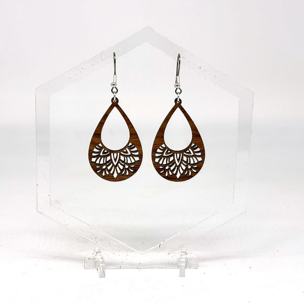 Mandala Teardrop Filigree Pendant Earring