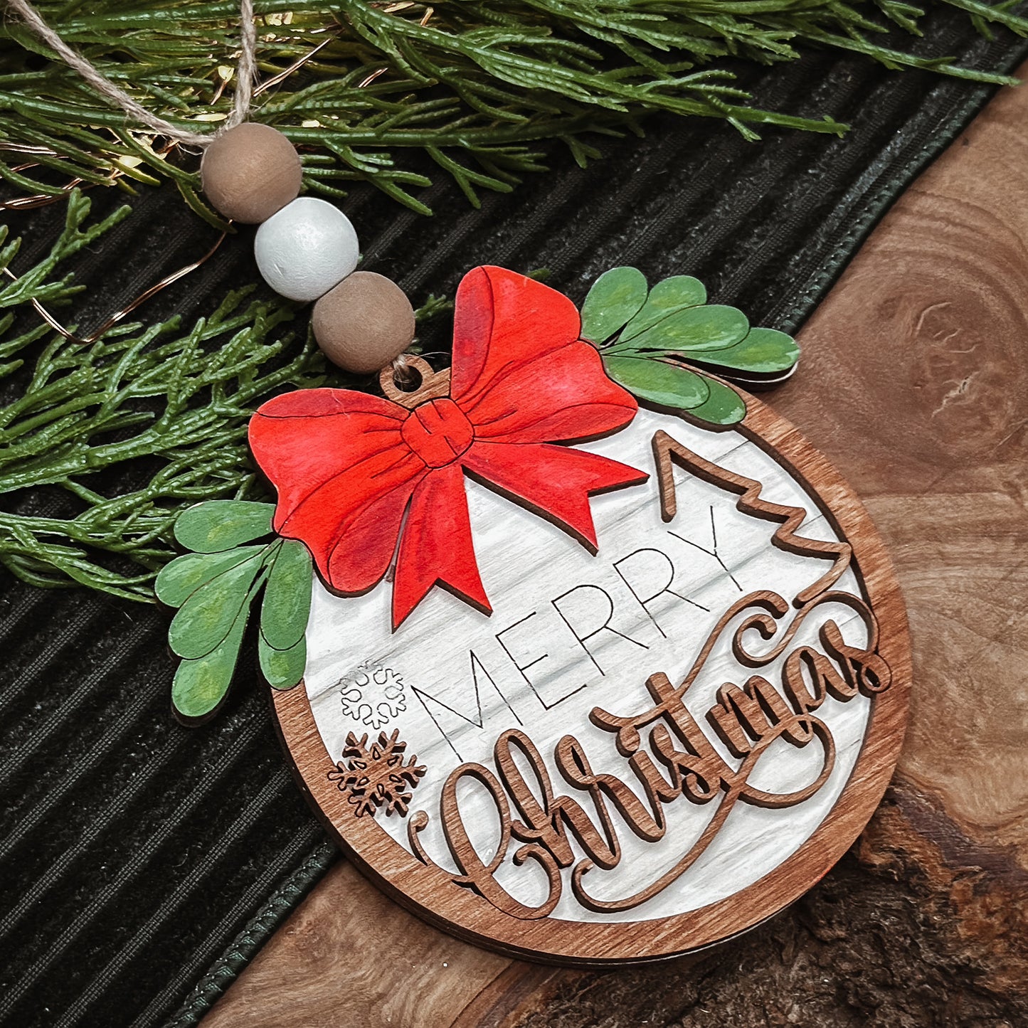 Merry Christmas Layered Ornament - Glowforge