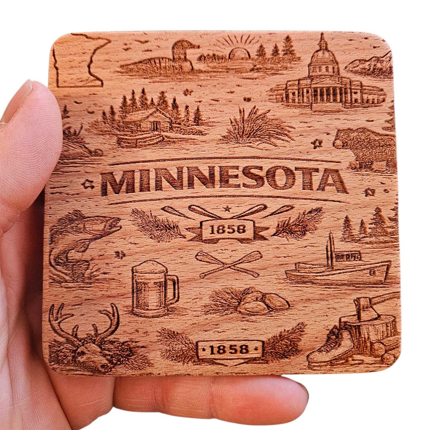 Minnesota Coaster Design - Glowforge