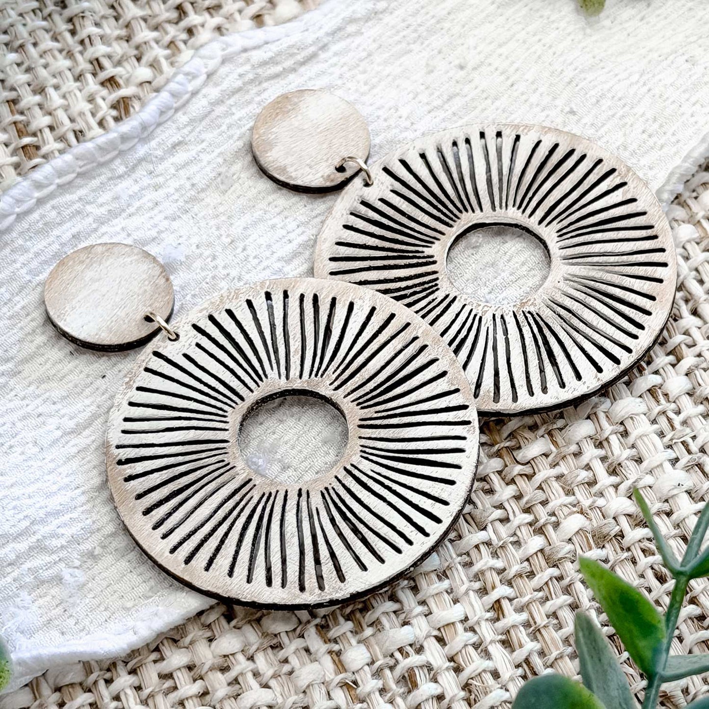 Modern Sunburst Statement Earrings - Glowforge
