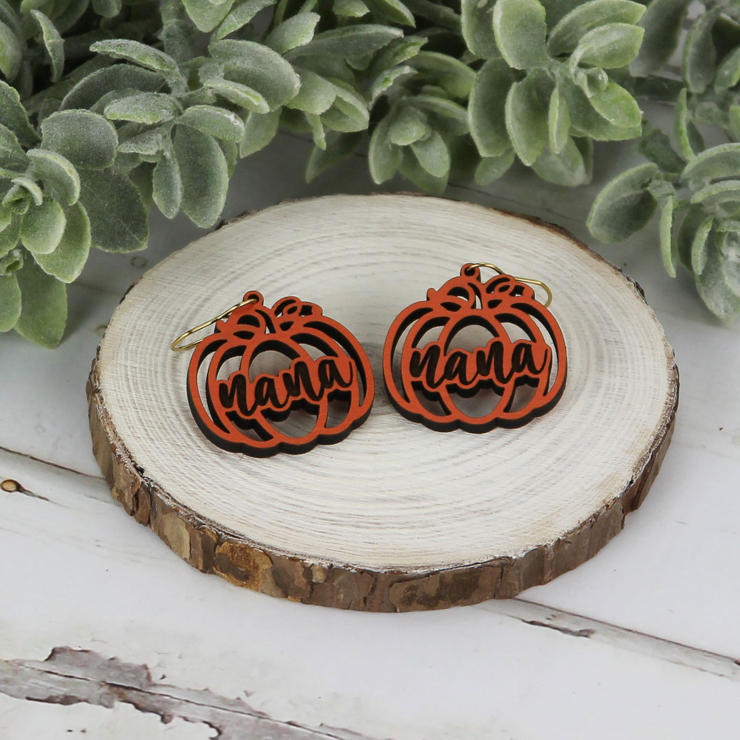 Nana Pumpkin Earrings - Fall Earrings (Set of 2 Sizes) - Glowforge