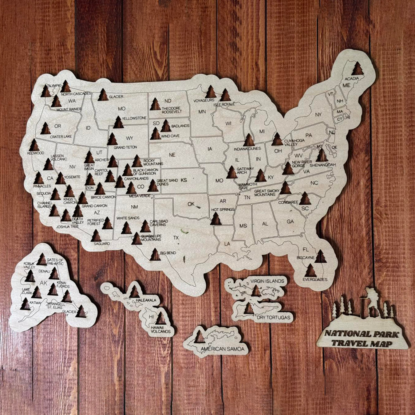National Park Travel Map - Glowforge