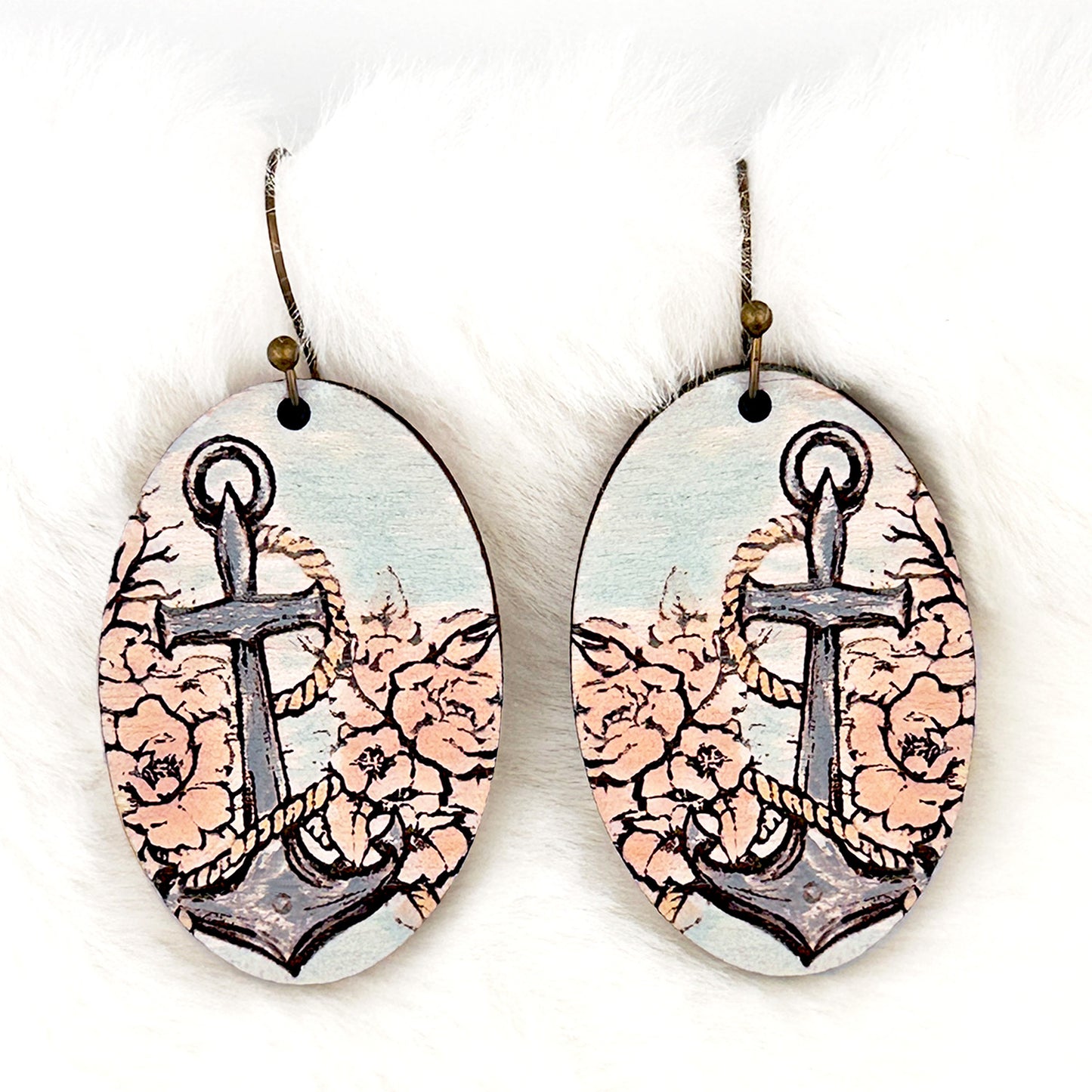 Nautical Anchor Beach Dangle Earrings - Glowforge