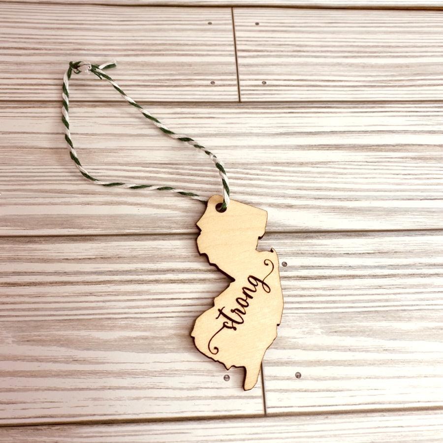 New Jersey Strong State Ornament NJ