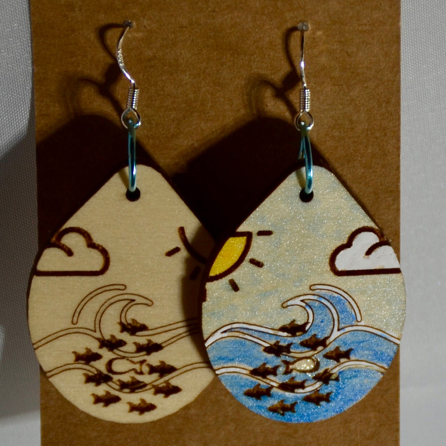 Ocean-Inspired "Ocean Waves" Earrings - Glowforge