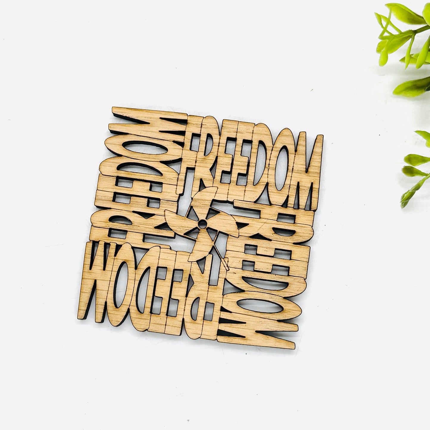 Patriotic FREEDOM Coaster With Pinwheel (Set of 4) - Glowforge
