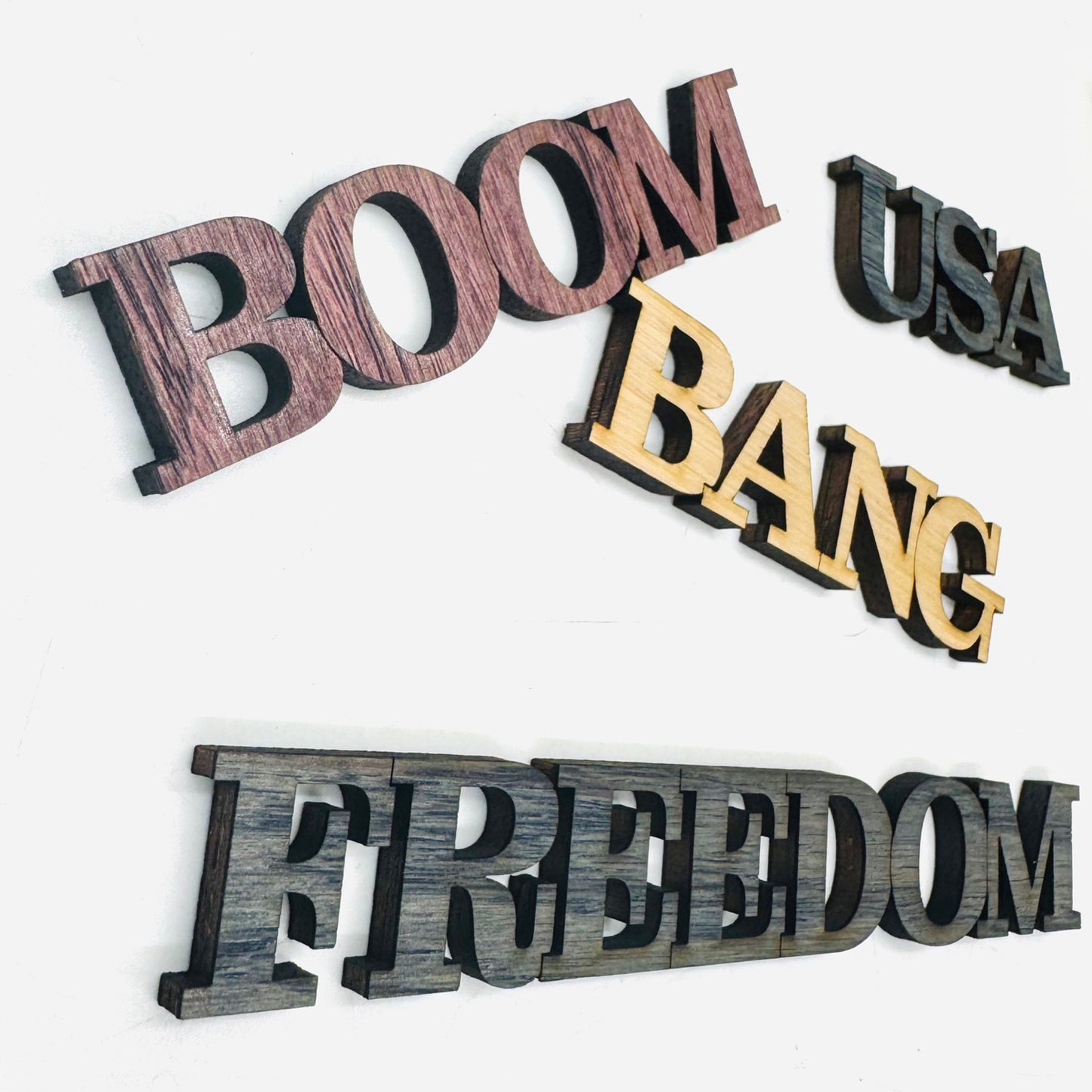 Patriotic Word Confetti 4th of July (Set of 18) - Glowforge