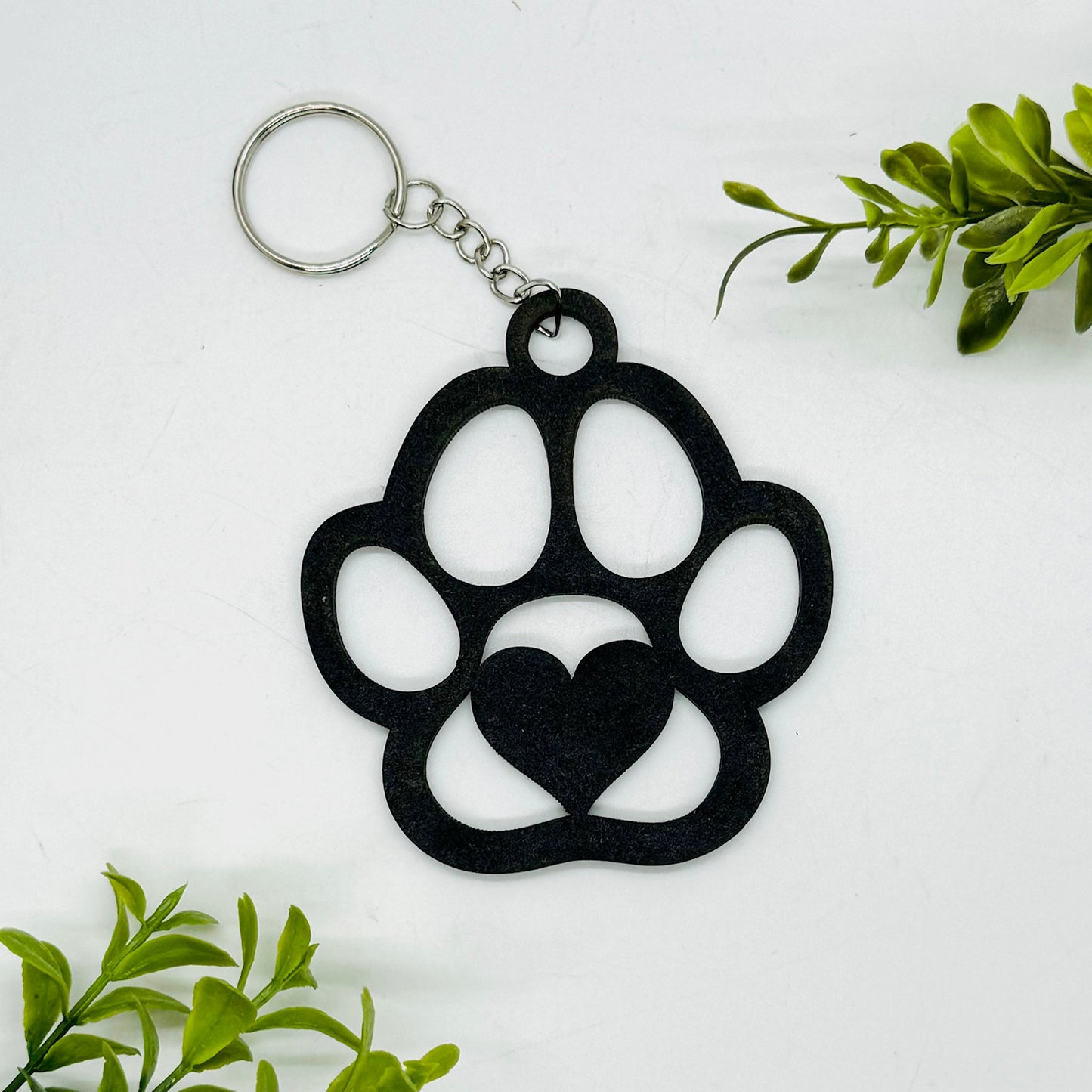 Paw Print Love Keychain Aura and Spark Friendly - Glowforge
