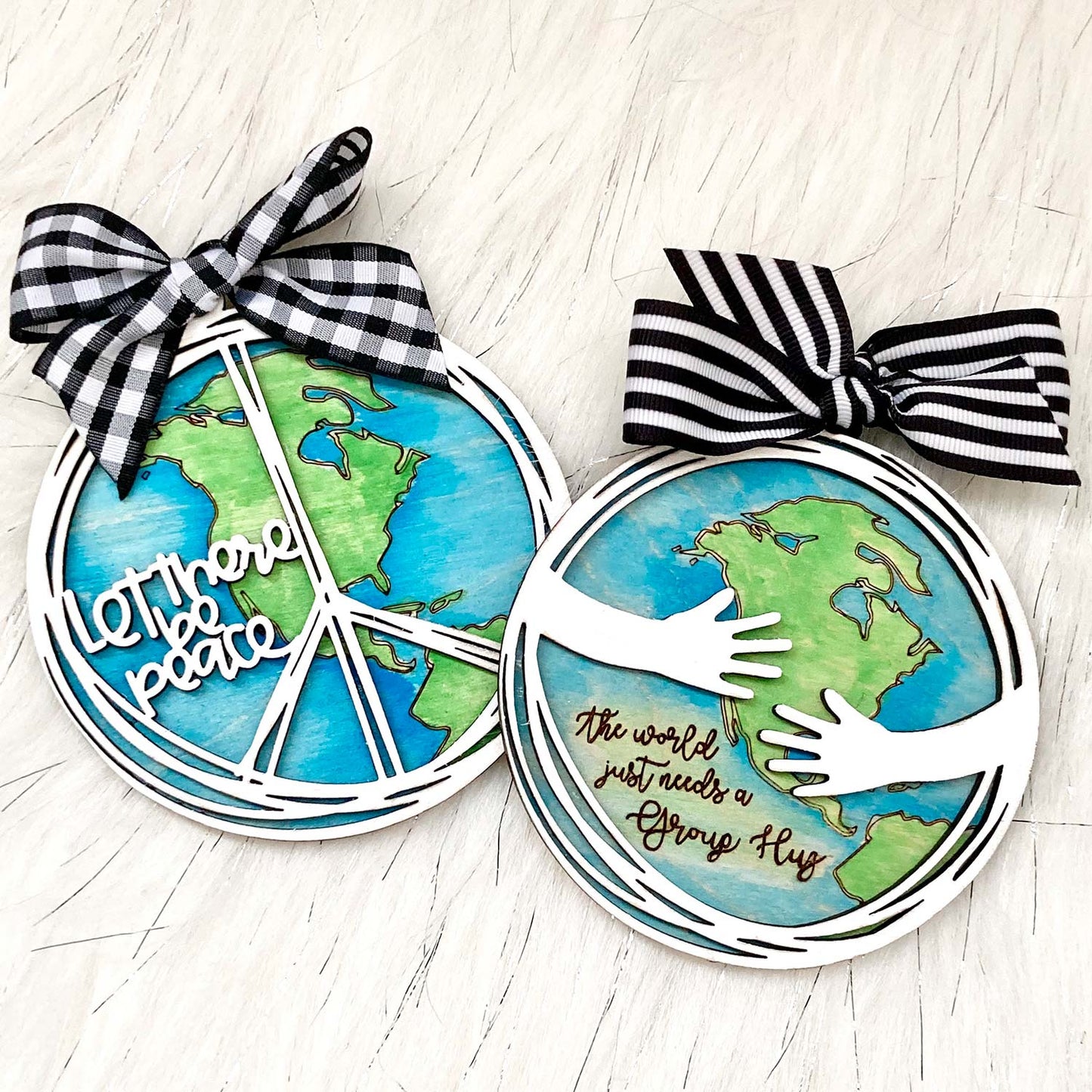 Peace - Kindness Christmas Ornament - Glowforge