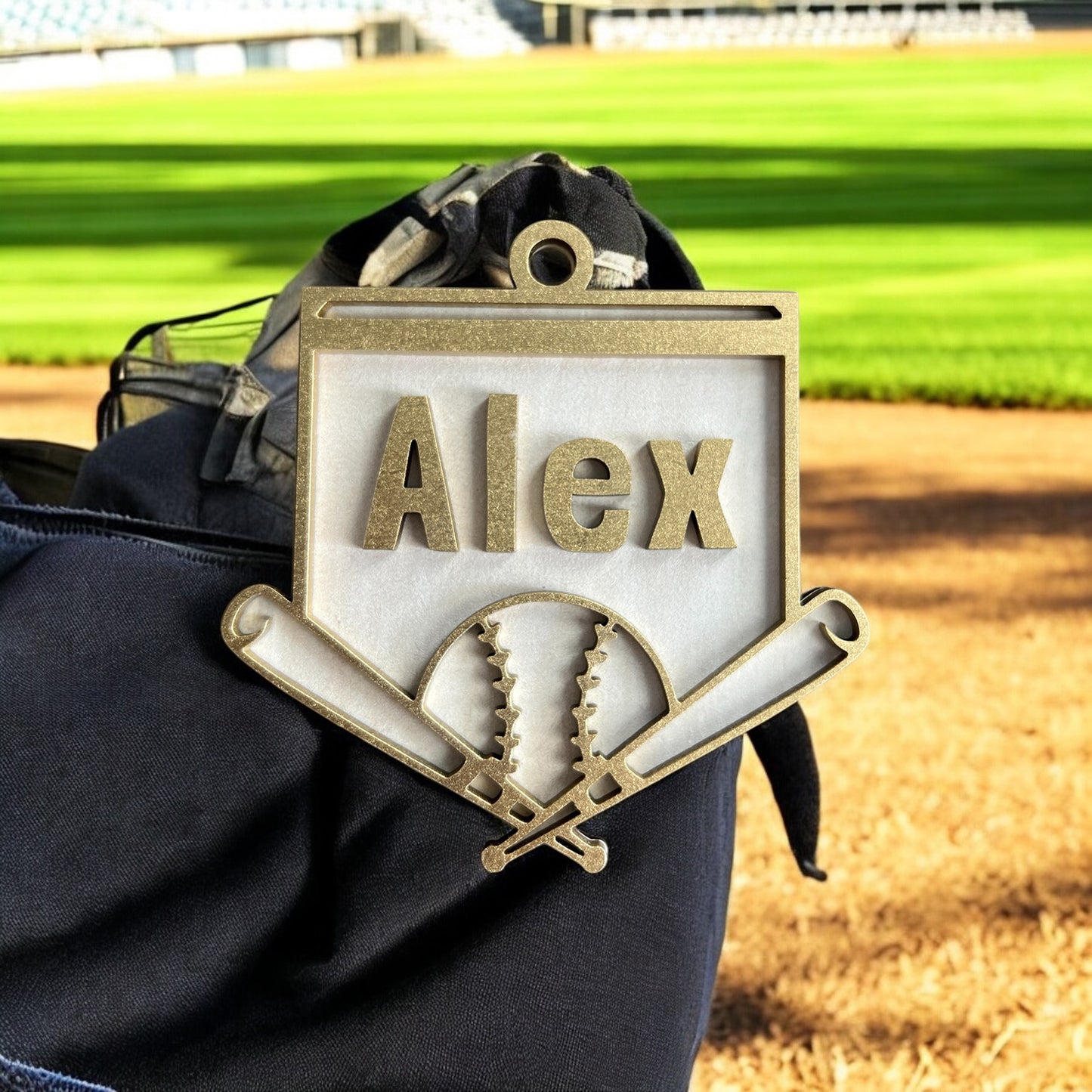 Personalizable Double Layered Baseball Tag - Glowforge