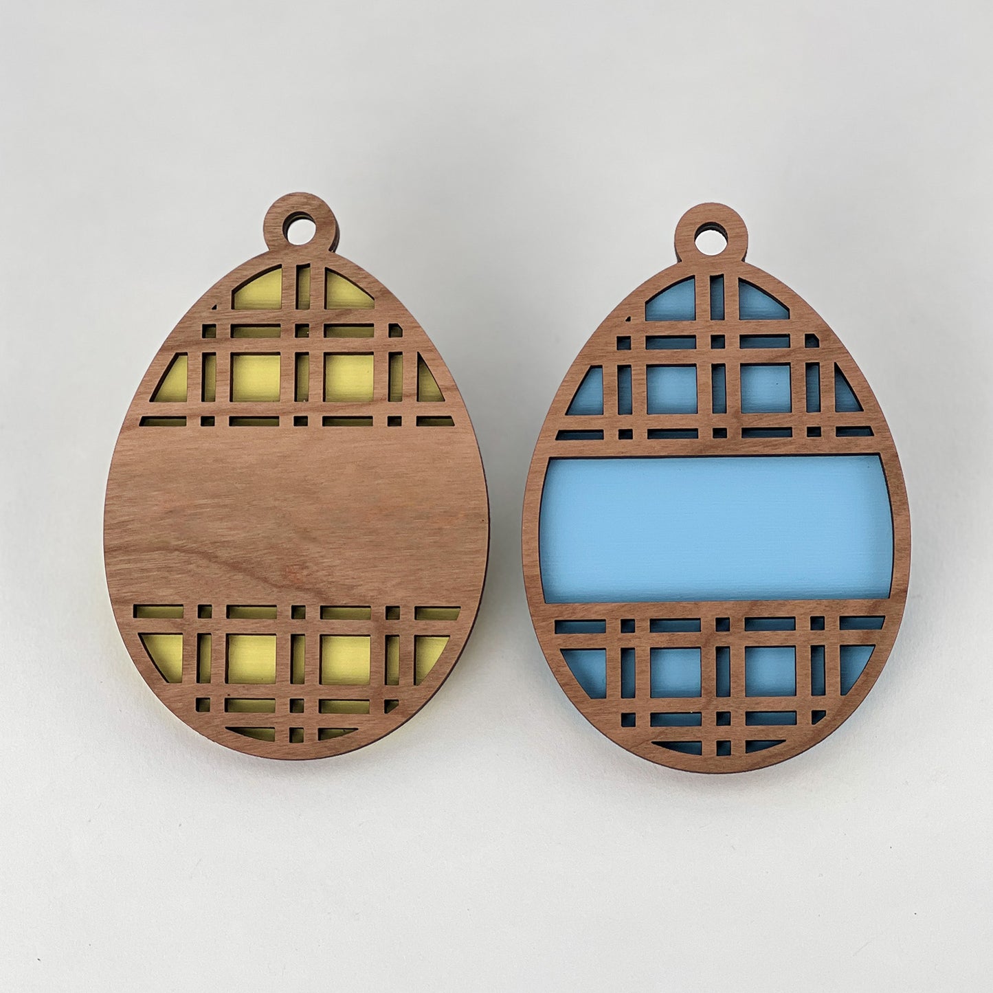 Personalizable Easter Basket Tags - Plaid Eggs (Set of 2)