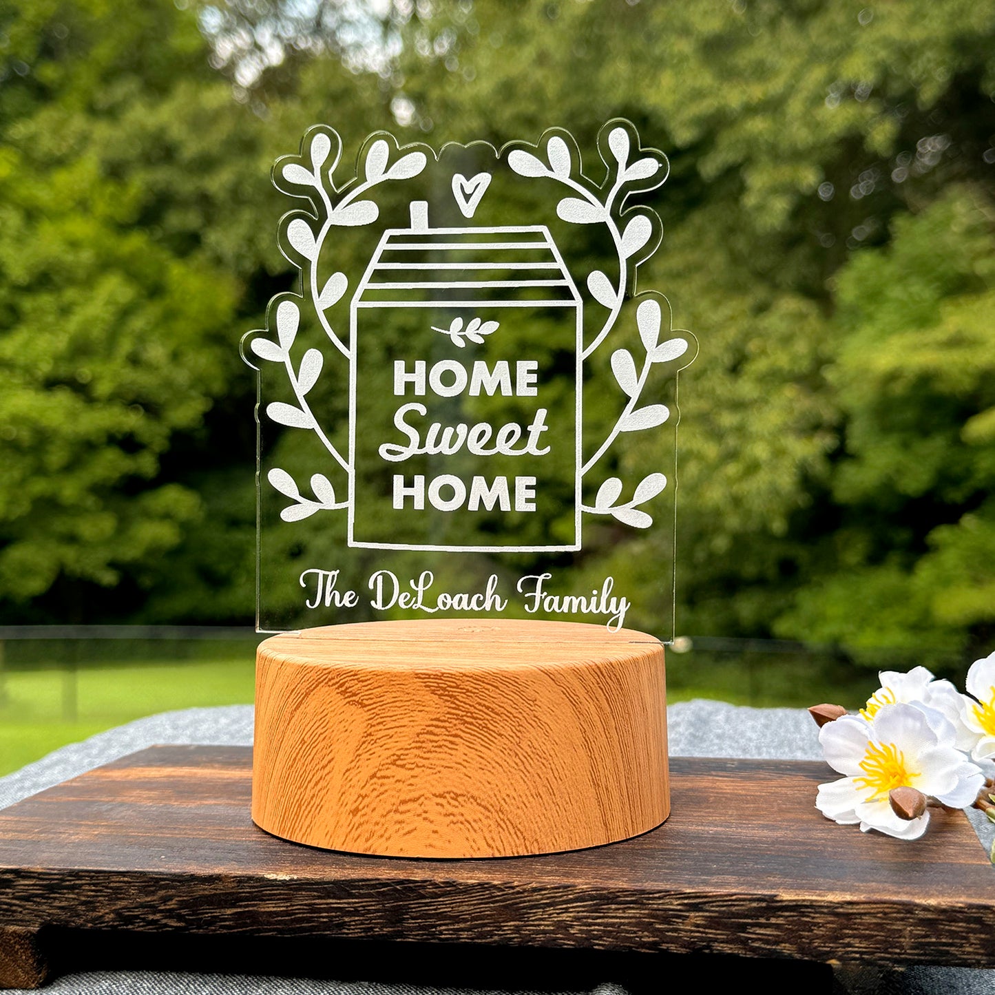 Personalizable Home Sweet Home LED Nightlight Insert - Glowforge