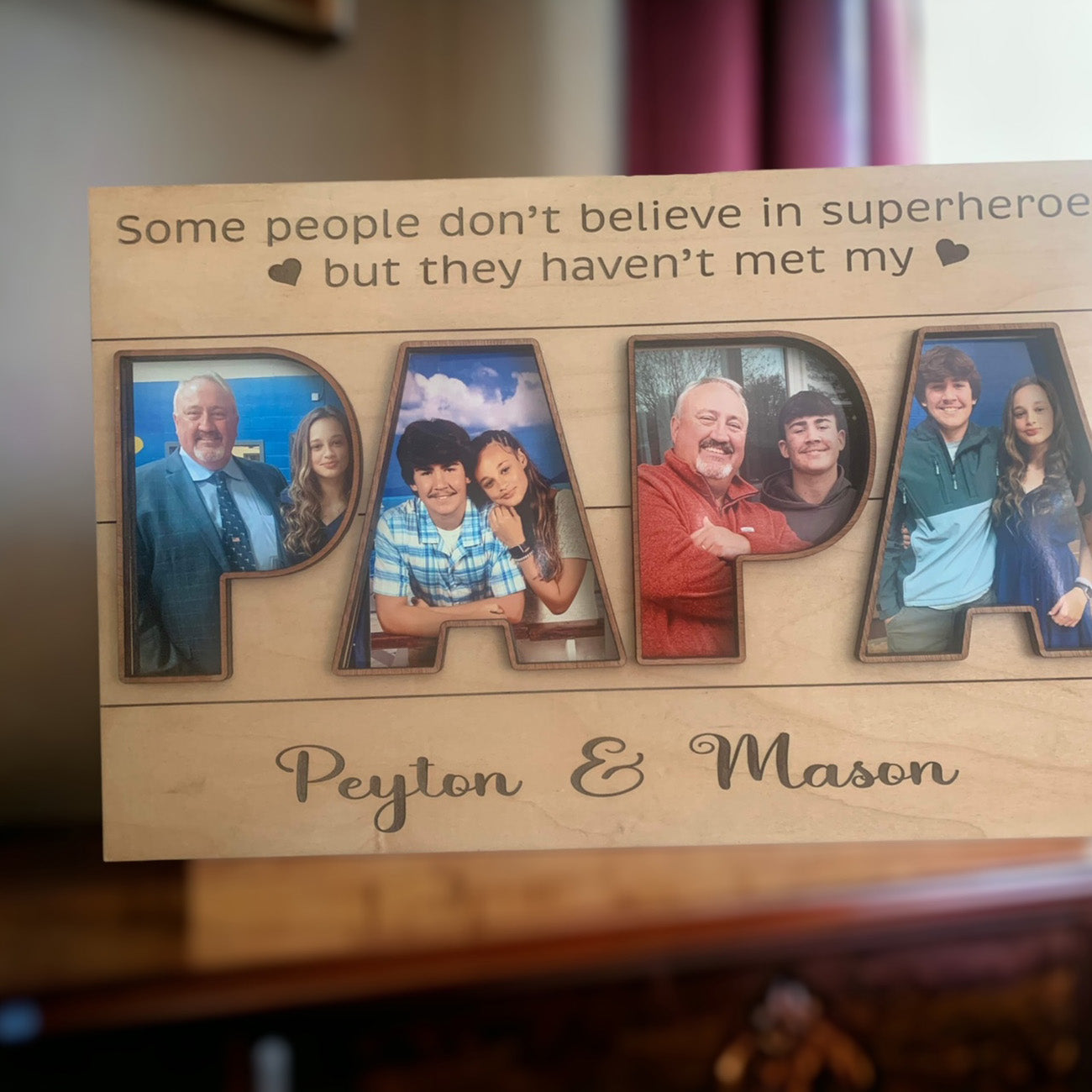 Personalizable PAPA Picture Frame - Father's Day Keepsake - Glowforge