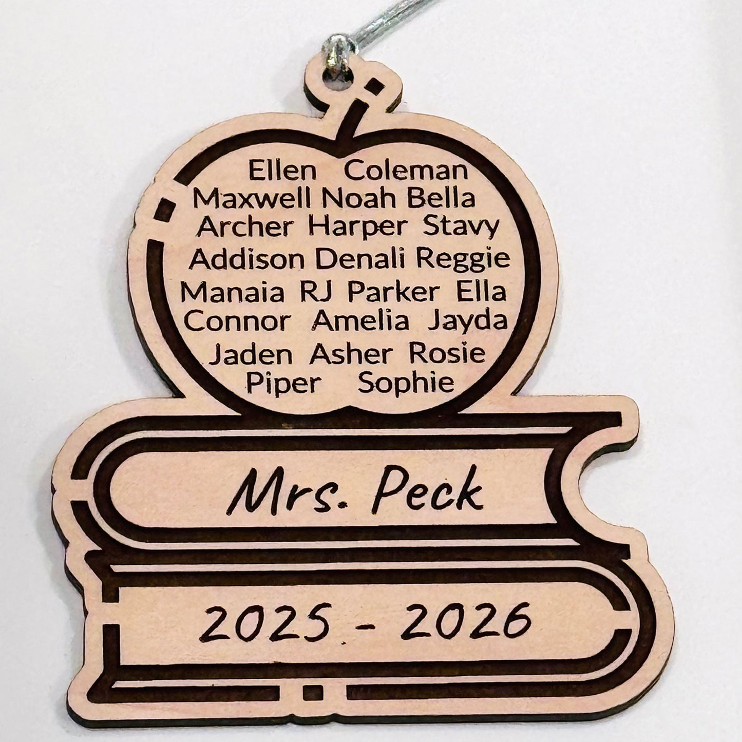 Personalizable Teacher Ornament with Student Names - Glowforge