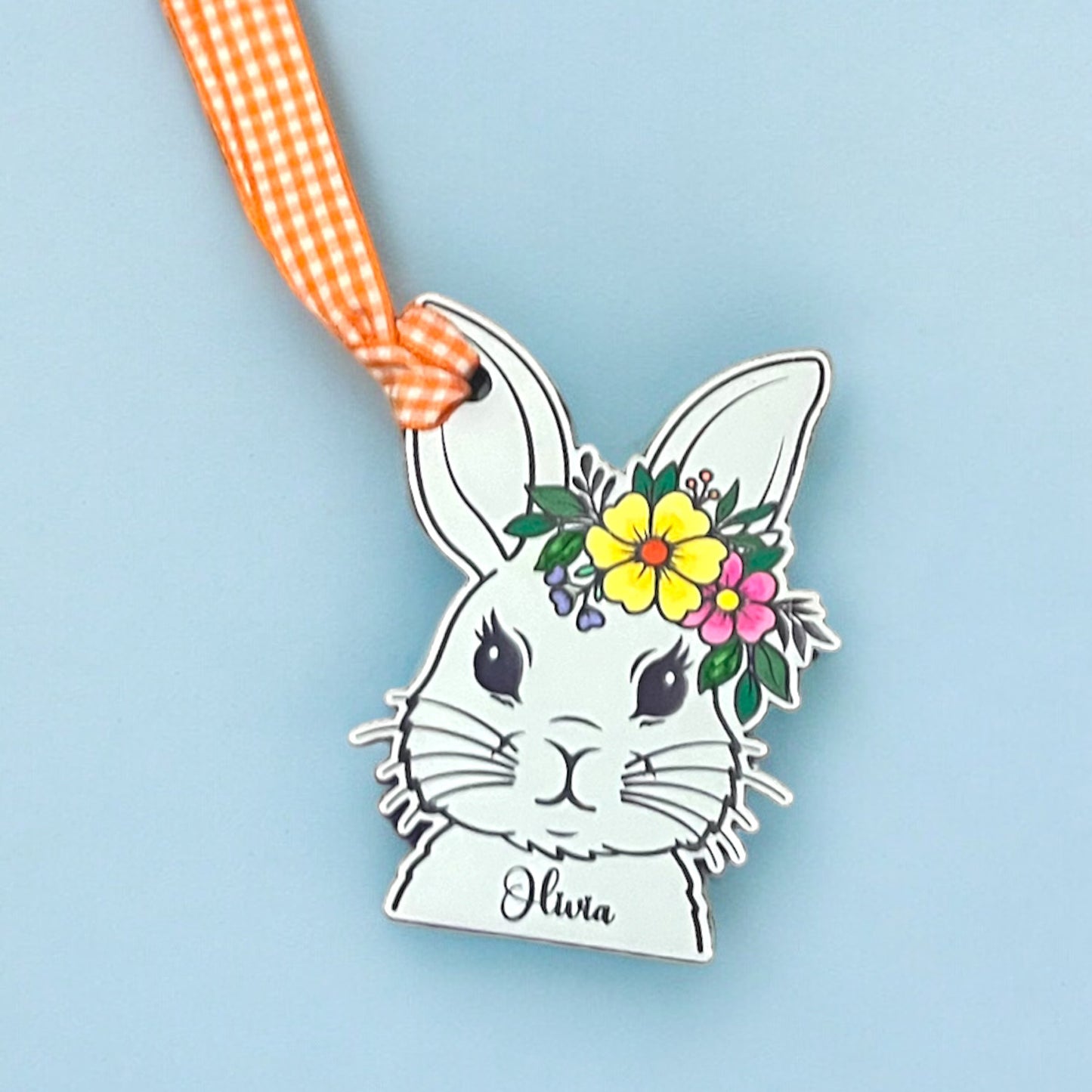 Personalized Bunny Head Easter Basket Tag