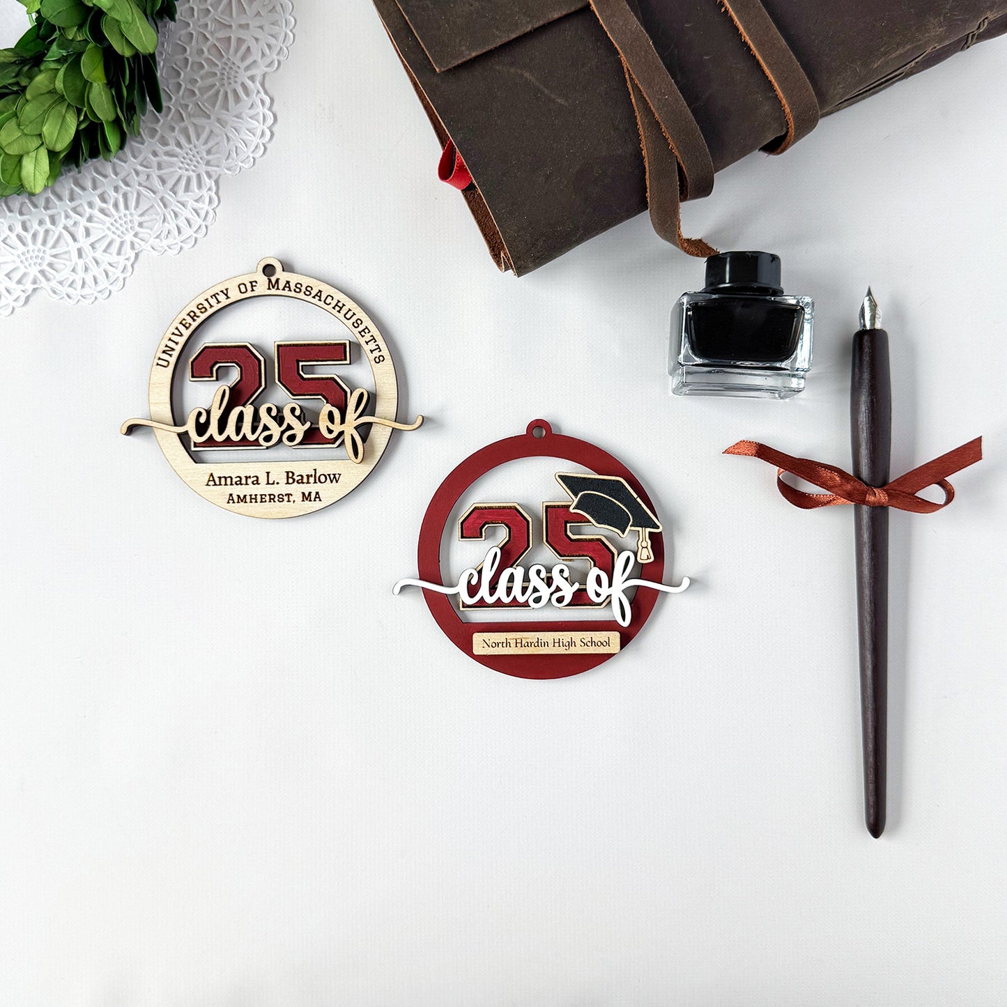 Personalized Class of 2025 Graduation Ornament and Gift Tag - Glowforge