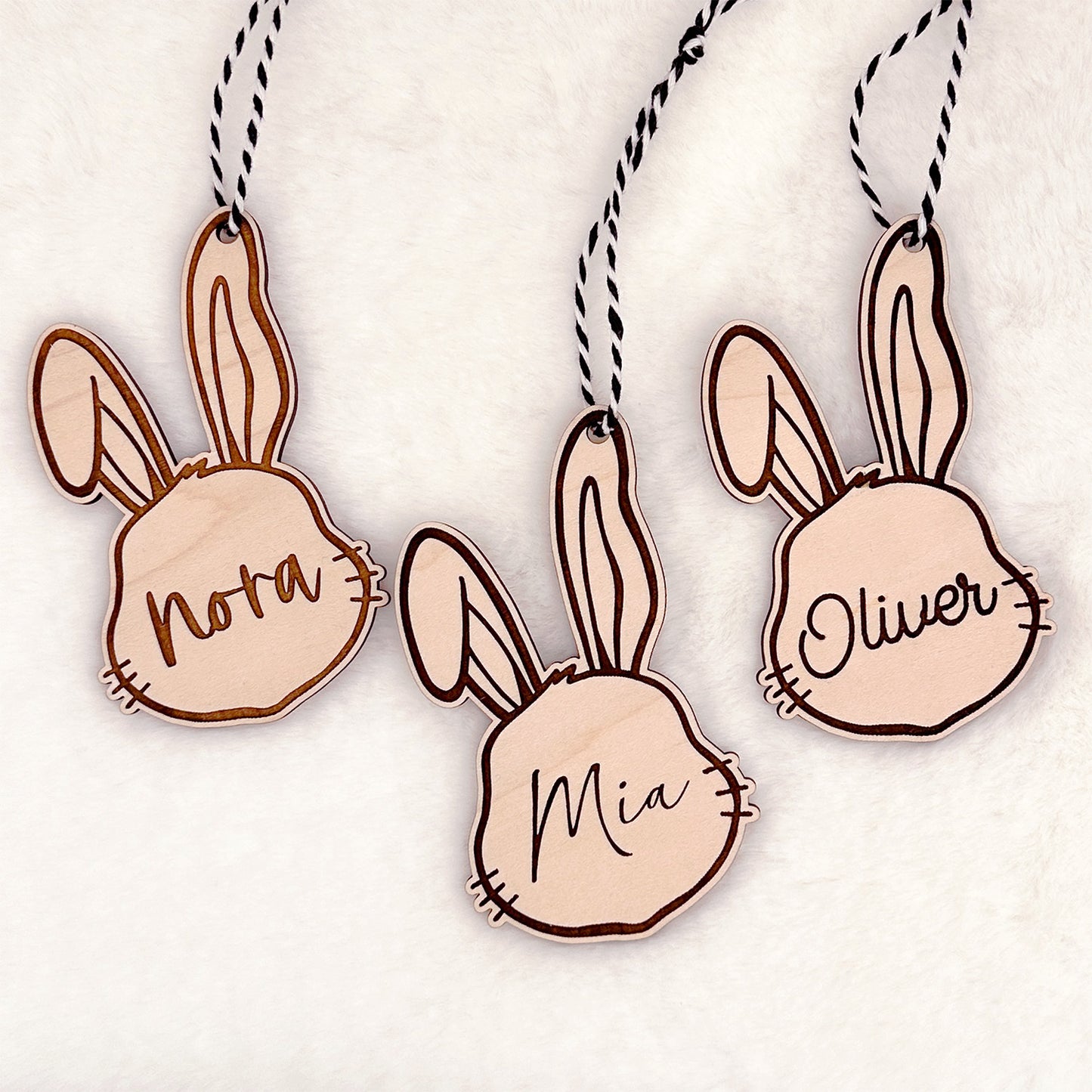 Personalized Easter Bunny Rabbit Basket Tag - Glowforge