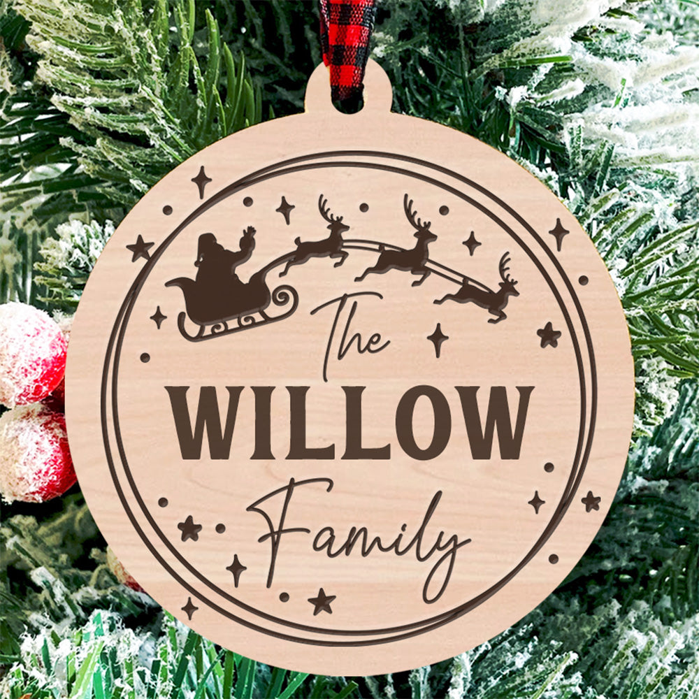 Personalized Family Name Christmas Ornament #2 - Glowforge