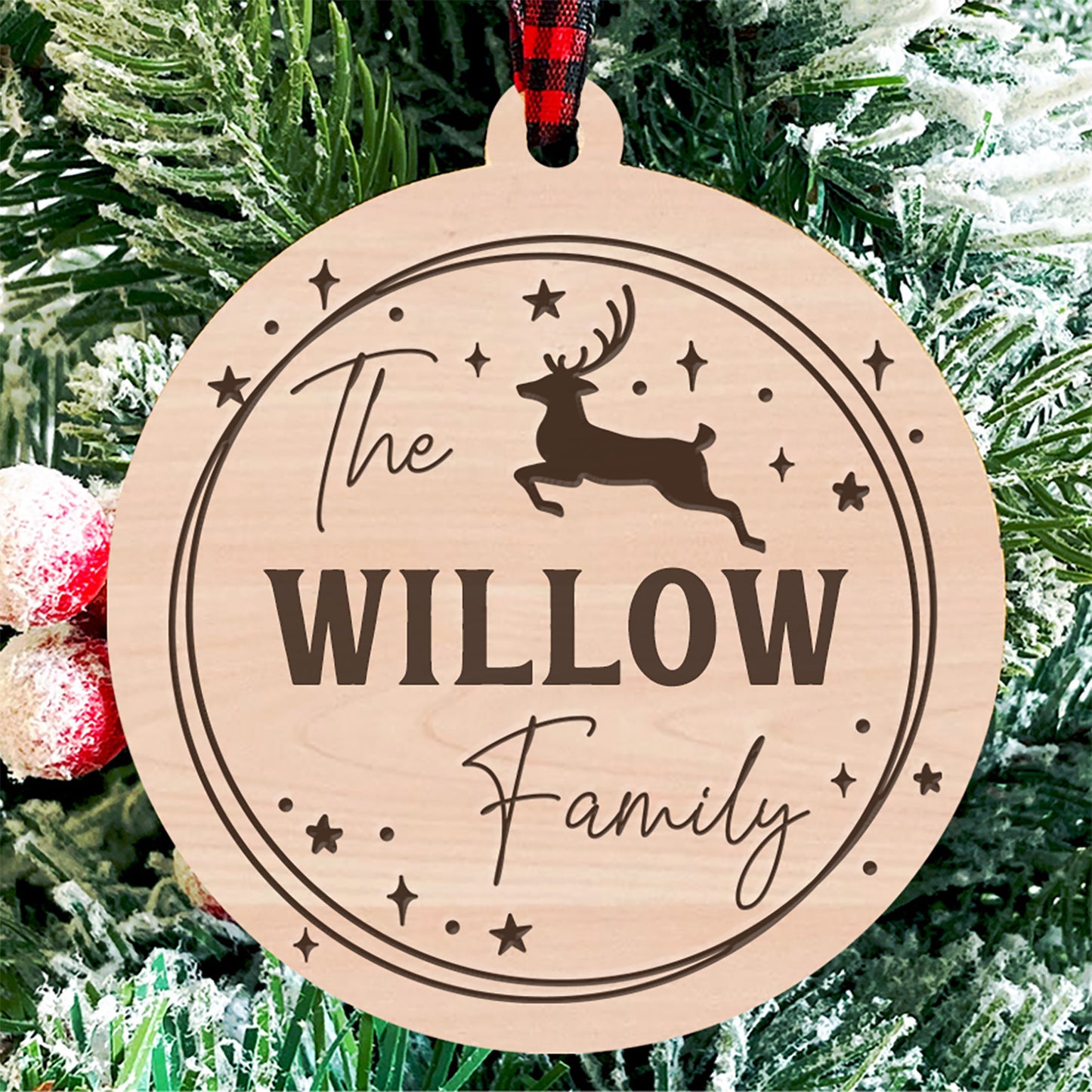 Personalized Family Name Christmas Ornament #1 - Glowforge