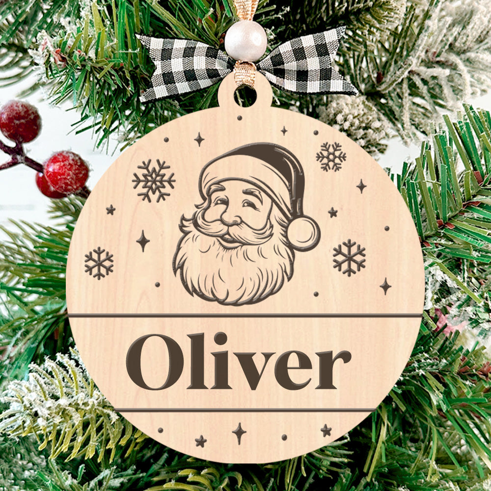 Personalized Name Santa Claus Christmas Ornament #2 - Glowforge