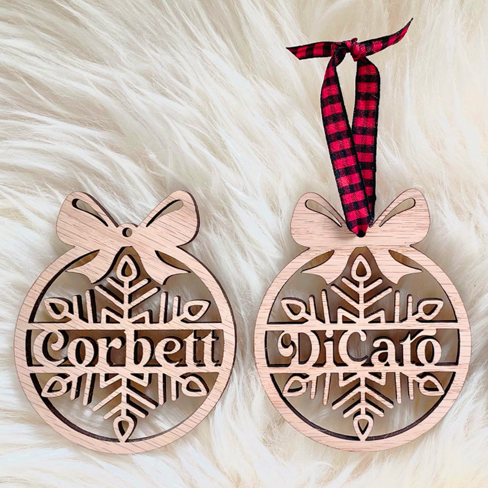 Personalized Name Snowflake Christmas Ornament - Glowforge