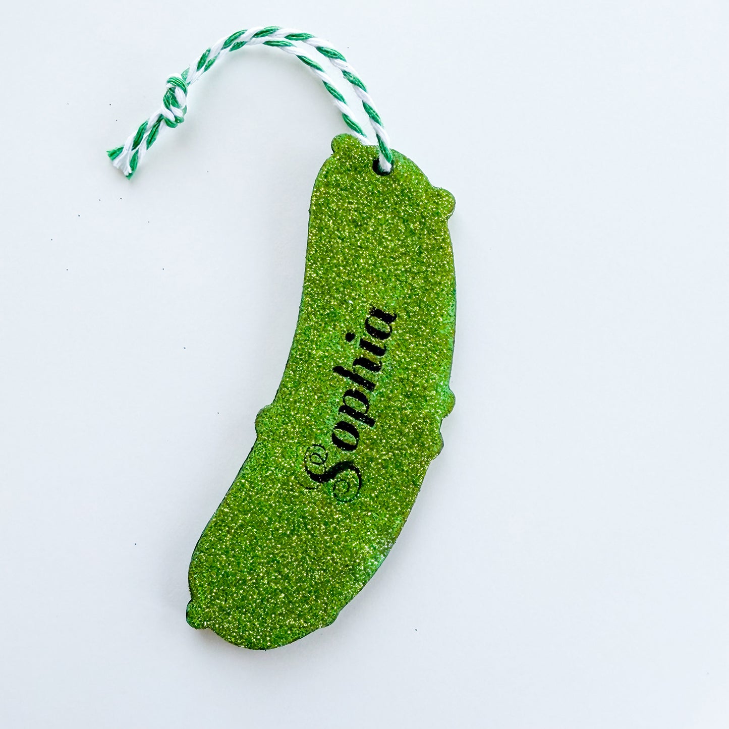 Personalized Pickle Ornament Wooden Paint Me Layered Gift Tag - Glowforge