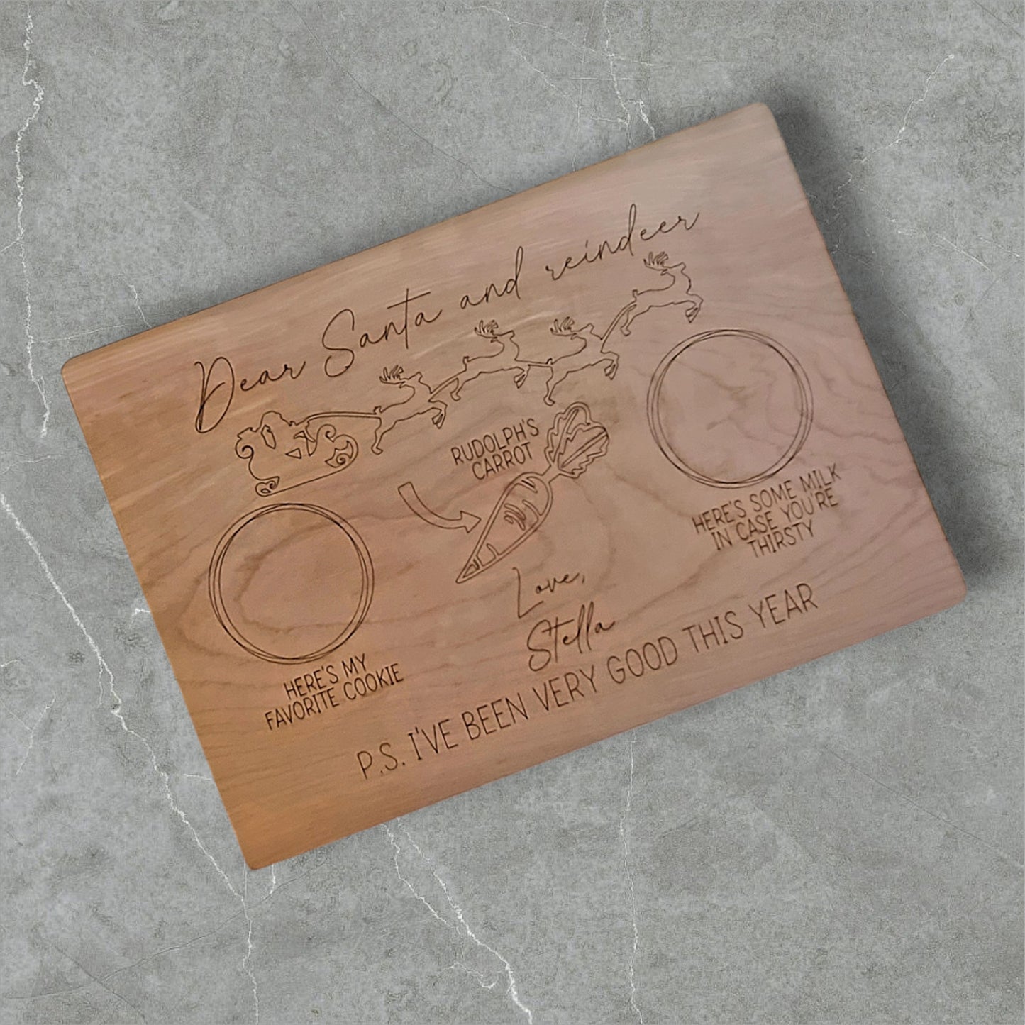 Personalized Santa Cookie and Milk Tray - Glowforge