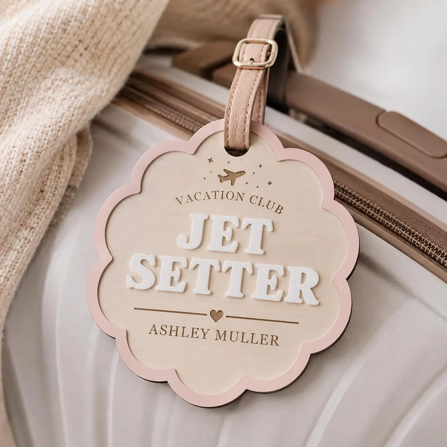 Personalized Scalloped Luggage Tag - Glowforge