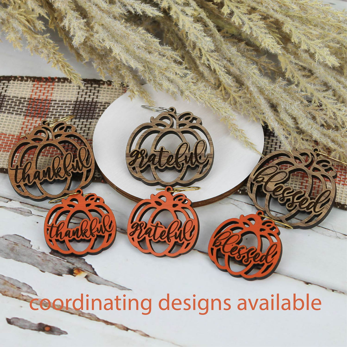 Pumpkin Earrings - Fall Earrings (Set of 2 Sizes) - Glowforge