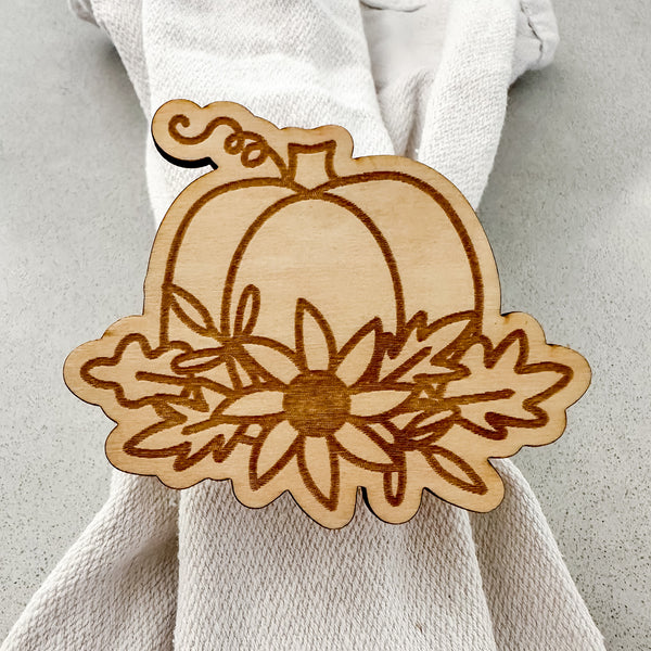 Pumpkin Engraved Napkin Ring, Thanksgiving Napkin Ring Shop