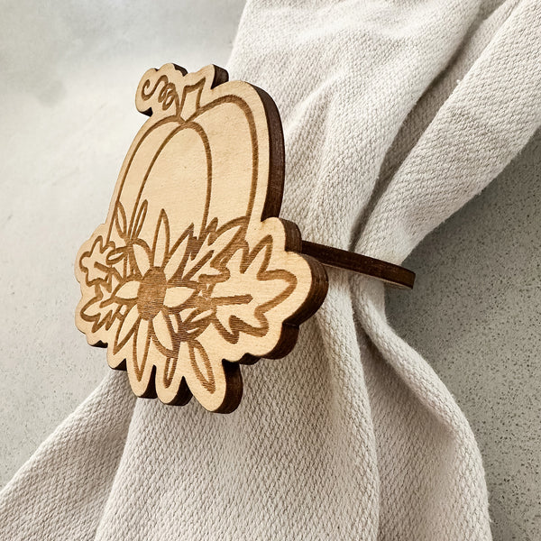 Pumpkin Engraved Napkin Ring, Thanksgiving Napkin Ring Shop