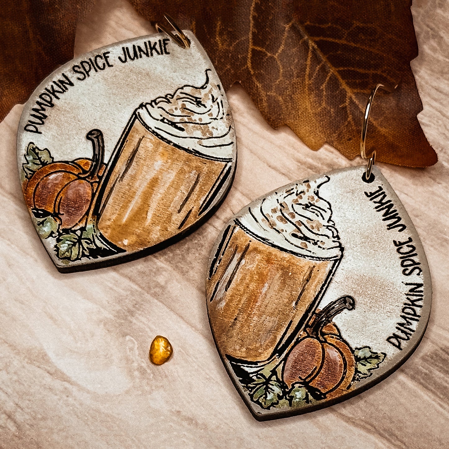 Pumpkin Spice Junkie Earrings - Glowforge