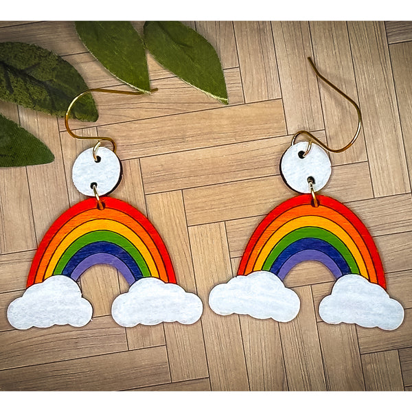 • IO - FANGS • rainbow moonstone gold dangle earrings