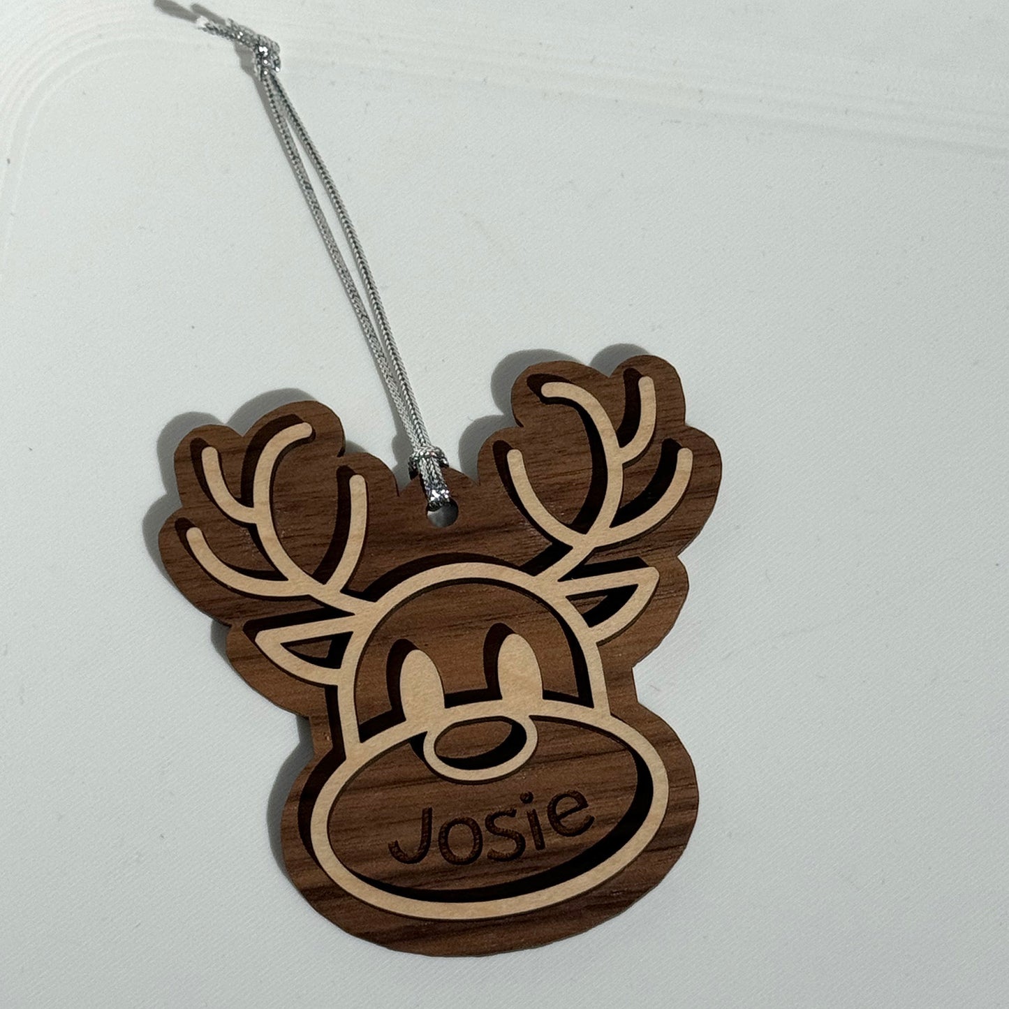 Personalizable Reindeer Name Christmas Ornament / Tag - Glowforge