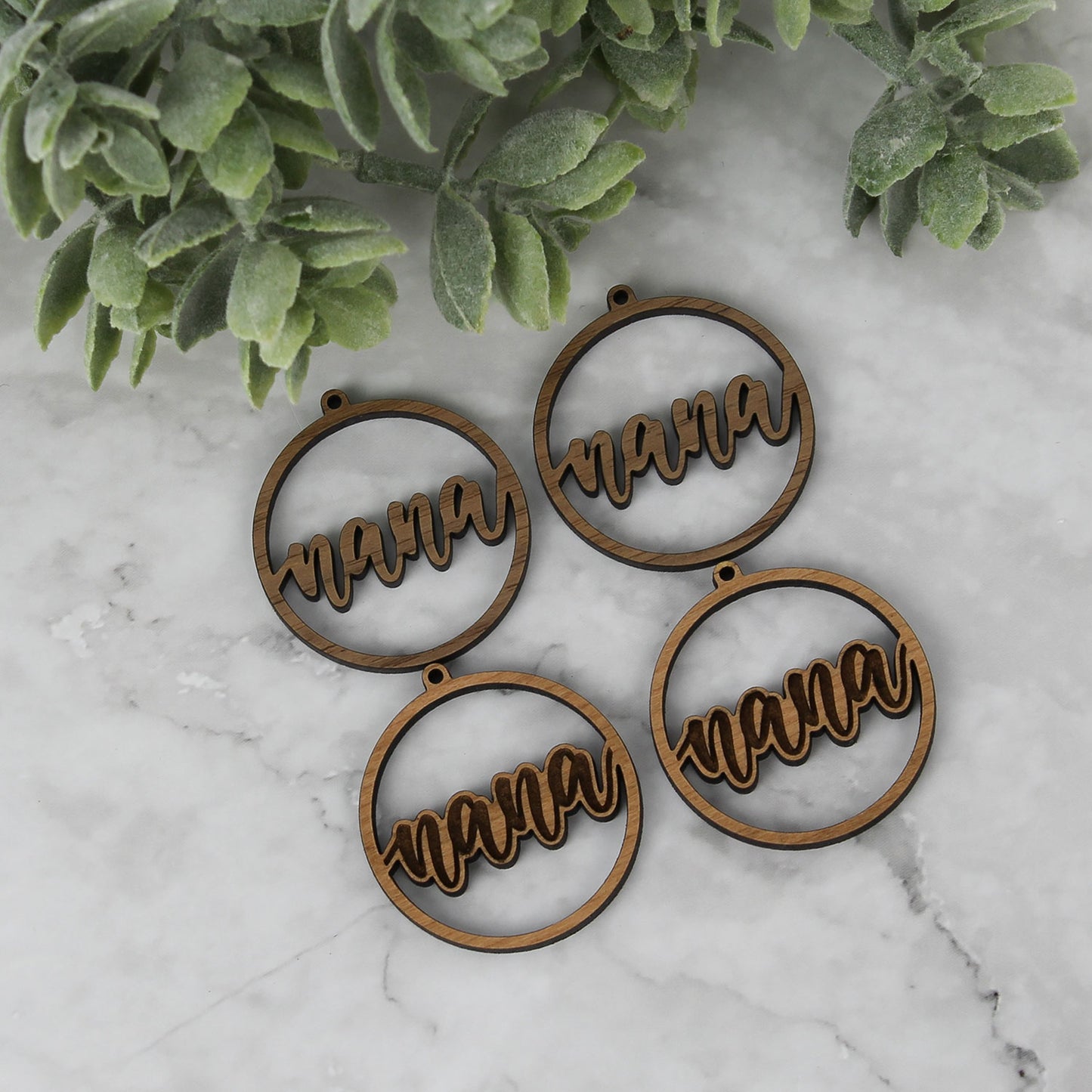 Round Nana Earrings - Mother's Day Earrings (Set of 2) - Glowforge