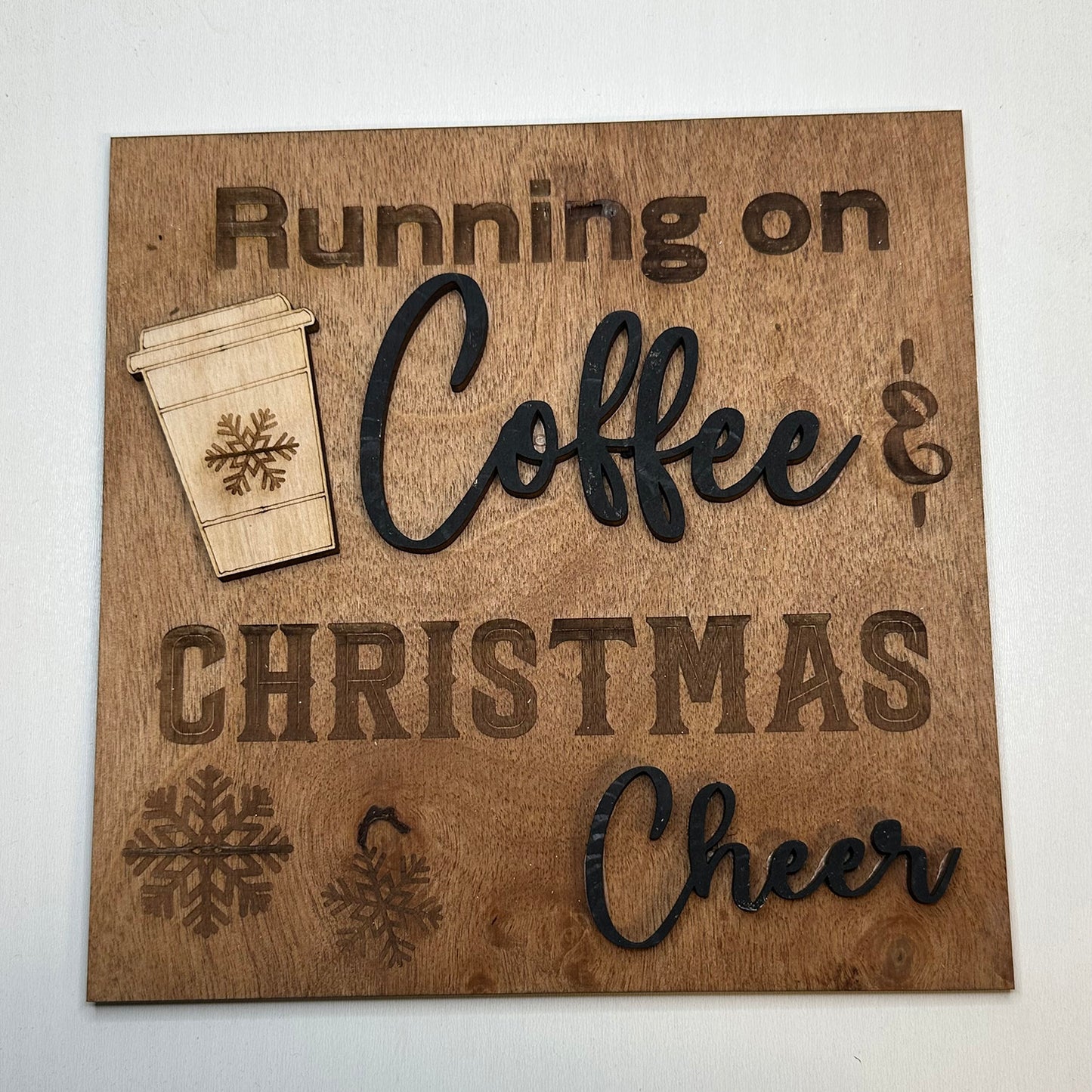 Running on Coffee & Christmas Cheer Wall Sign