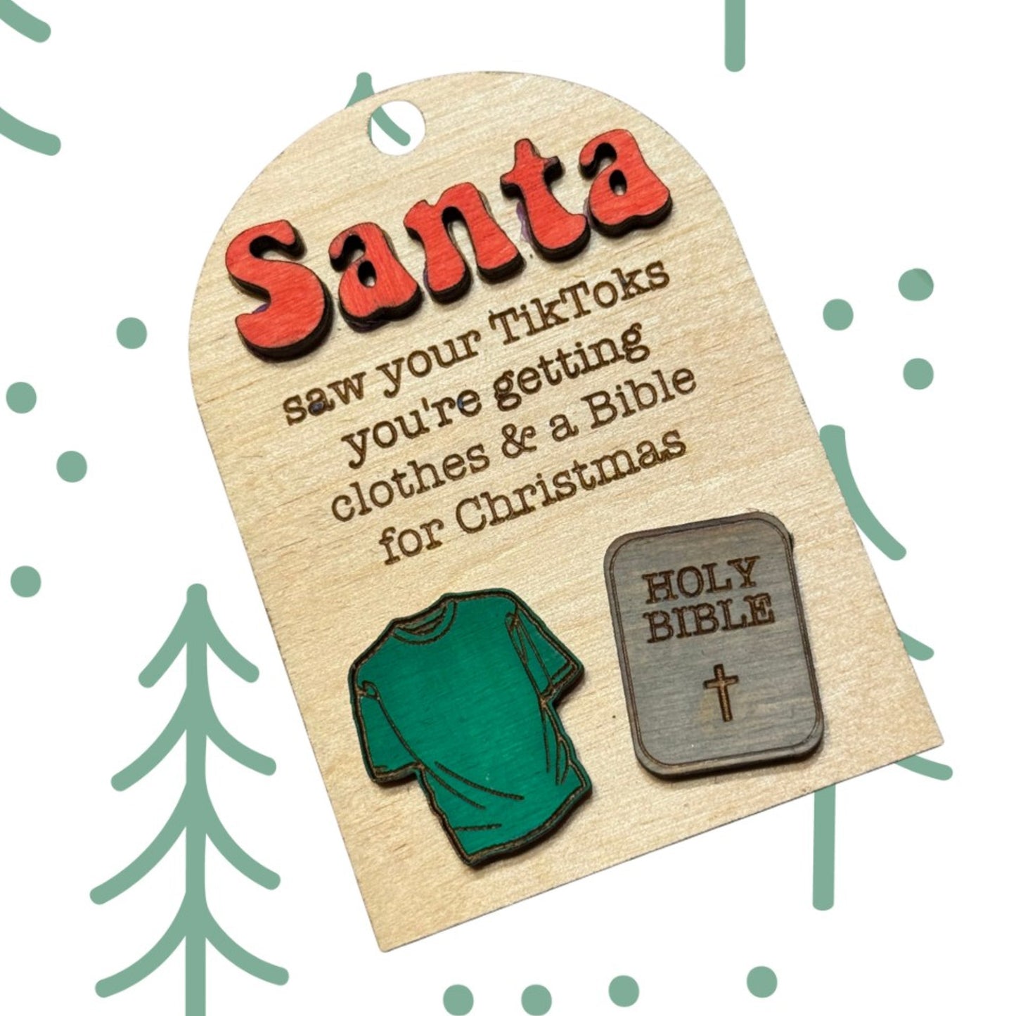 Social Media Clothes & Bible for Christmas Ornament #1 - Glowforge