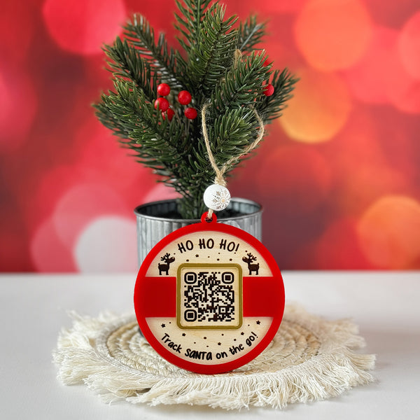 Santa Tracker Christmas Ornament with QR codes to NORAD Shop