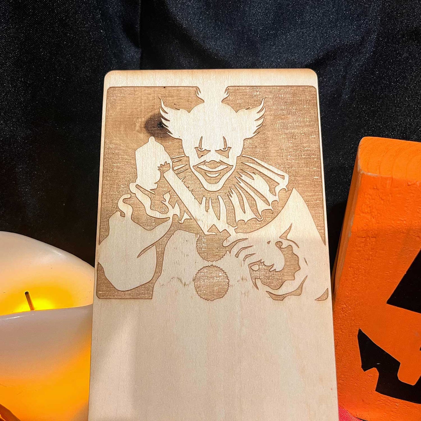 Scary Clown Halloween Phone Stand - Glowforge