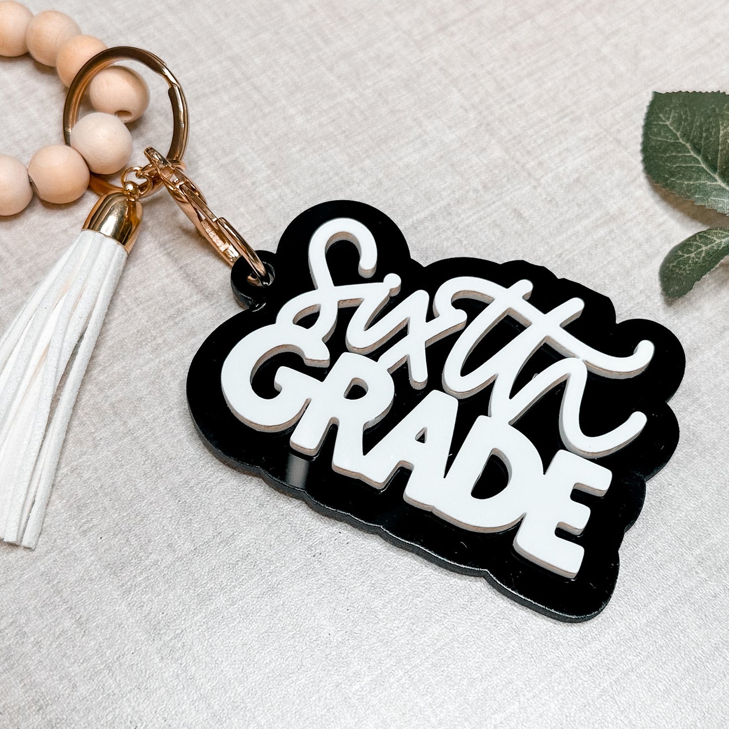 Sixth Grade Layered Keychain or Bag Tag - Glowforge