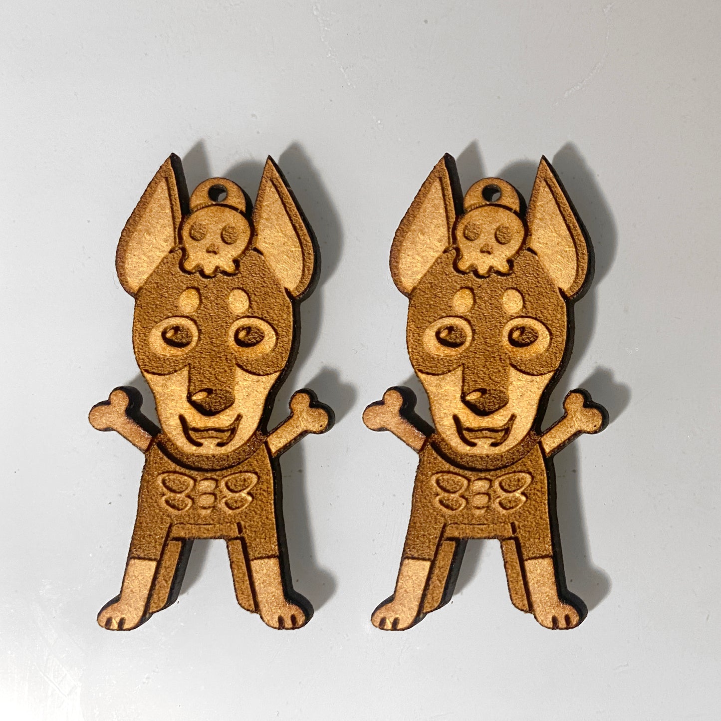 Skeleton Dog Earrings - Glowforge