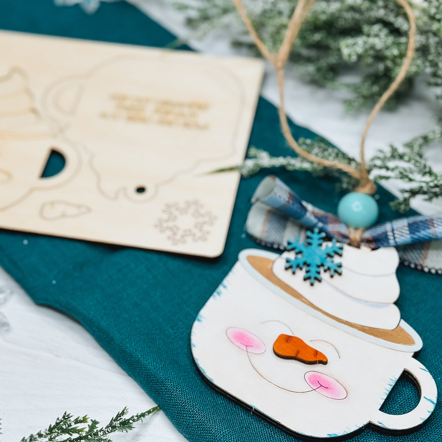 Snowman Cocoa Mug Pop-Out Ornament - Glowforge